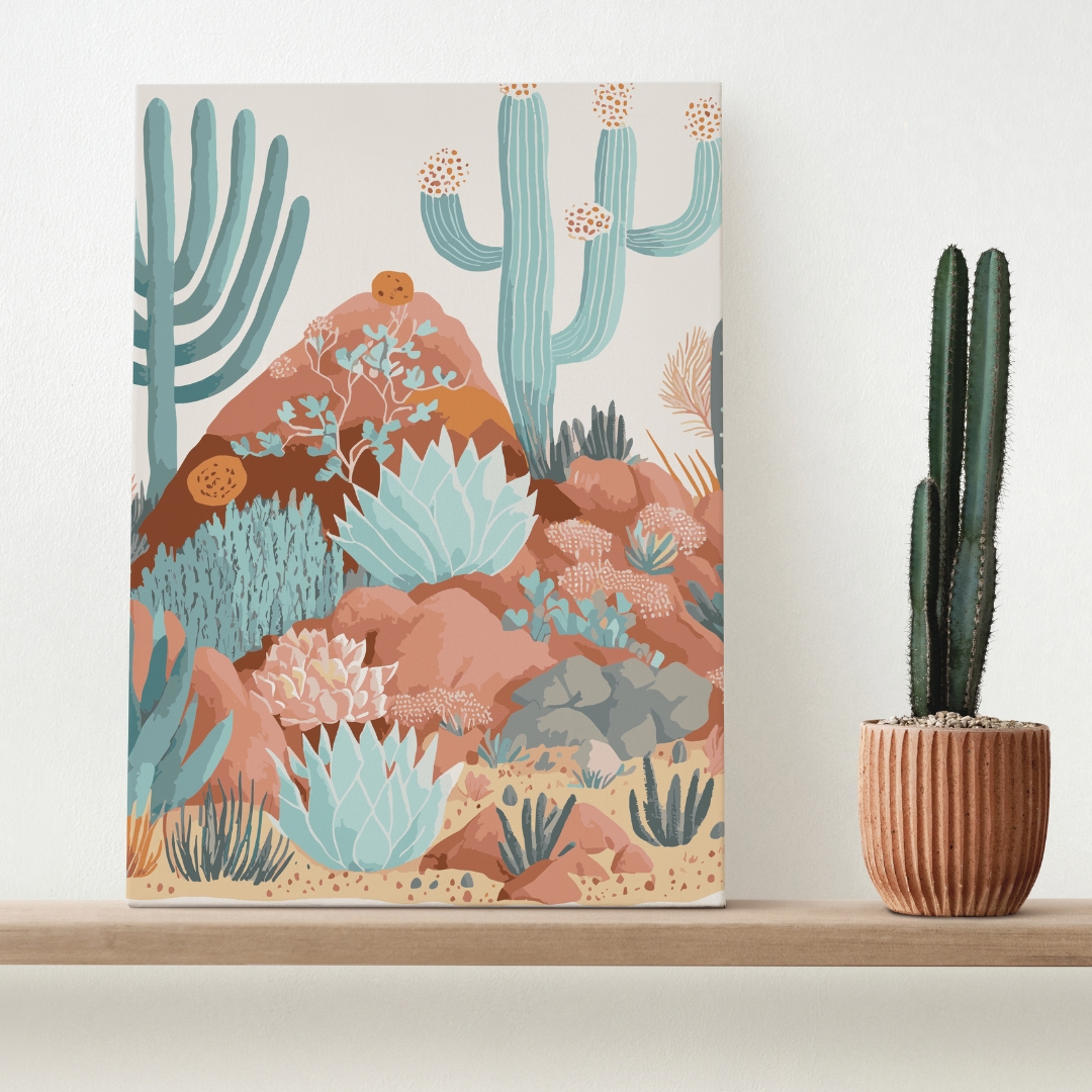 Peinture par numéros 20×30 cm – Cactus