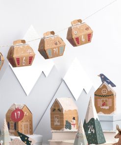 Kit pour faire son propre calendrier de l&rsquo;avent montagne enneigée