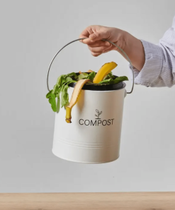Seau à compost rond blanc – 4.5 L