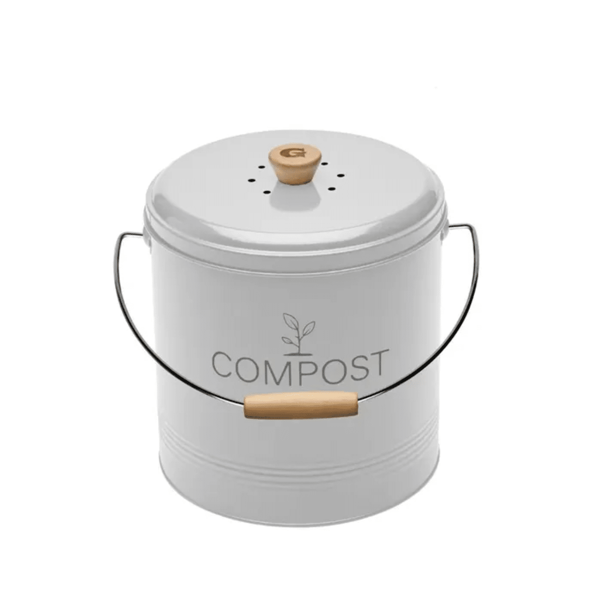 Seau à compost rond blanc – 4.5 L – Image 2