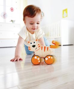 Jouet en bois à promener – Chat trotteur