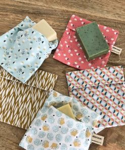 Pochette à savon en coton & gaze de coton