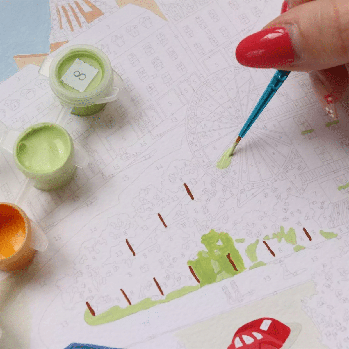 Kit peinture au numéro un printemps à Paris 24,5 cm x 32,5 cm – Image 2