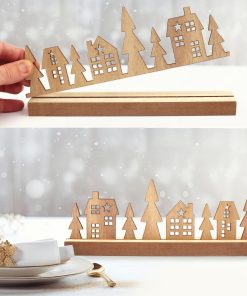 Centre de table en bois de Noël