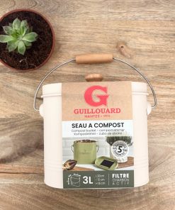 Seau à compost ovale beige – 3L