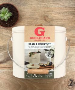 Seau à compost ovale beige – 7L