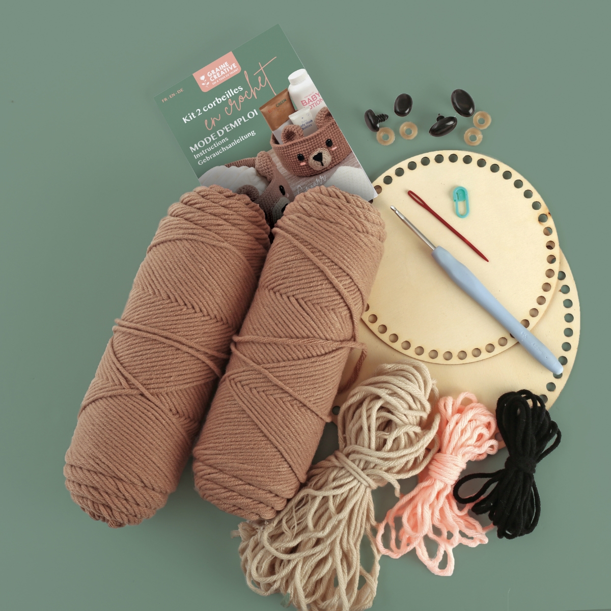 KIT DIY : 2 corbeilles en crochet Ours – Image 2