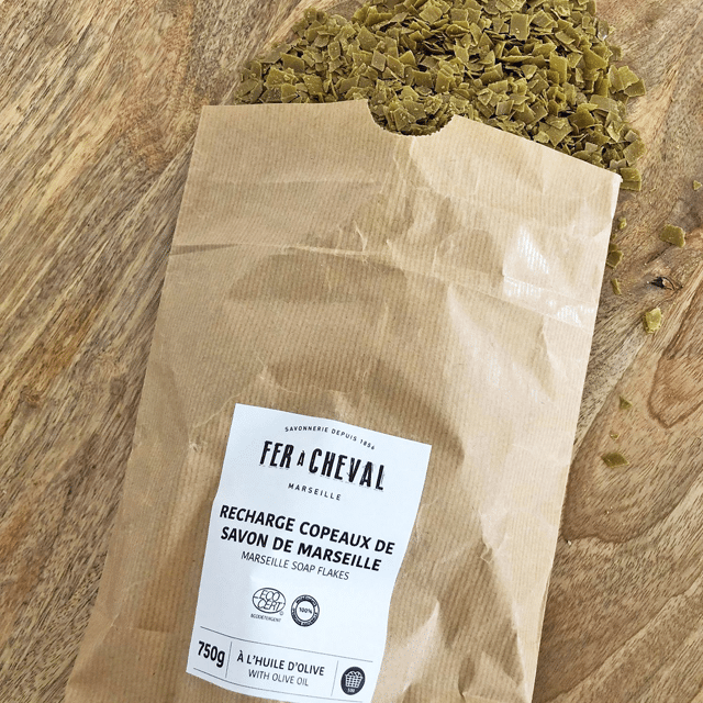 Copeaux de savon de Marseille olive en vrac (recharge) – 750 g