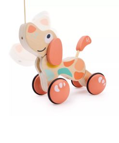 Jouet en bois à promener – Chien Pastel