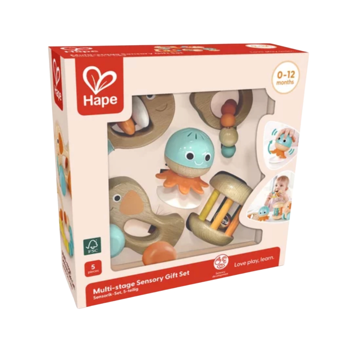 Coffret sensoriel en bois pour bébé – Image 3