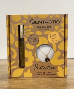 Coffret Protection – Parfum exaltant & collier œil du tigre