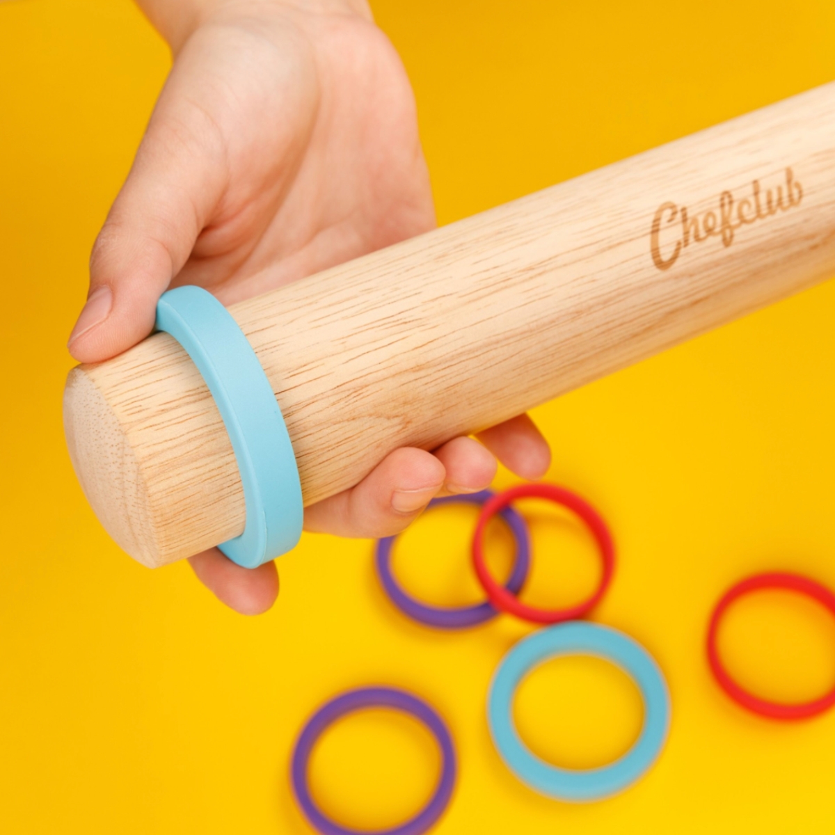 Rouleau à pâtisserie avec anneaux ajustables – ChefClub – Image 3