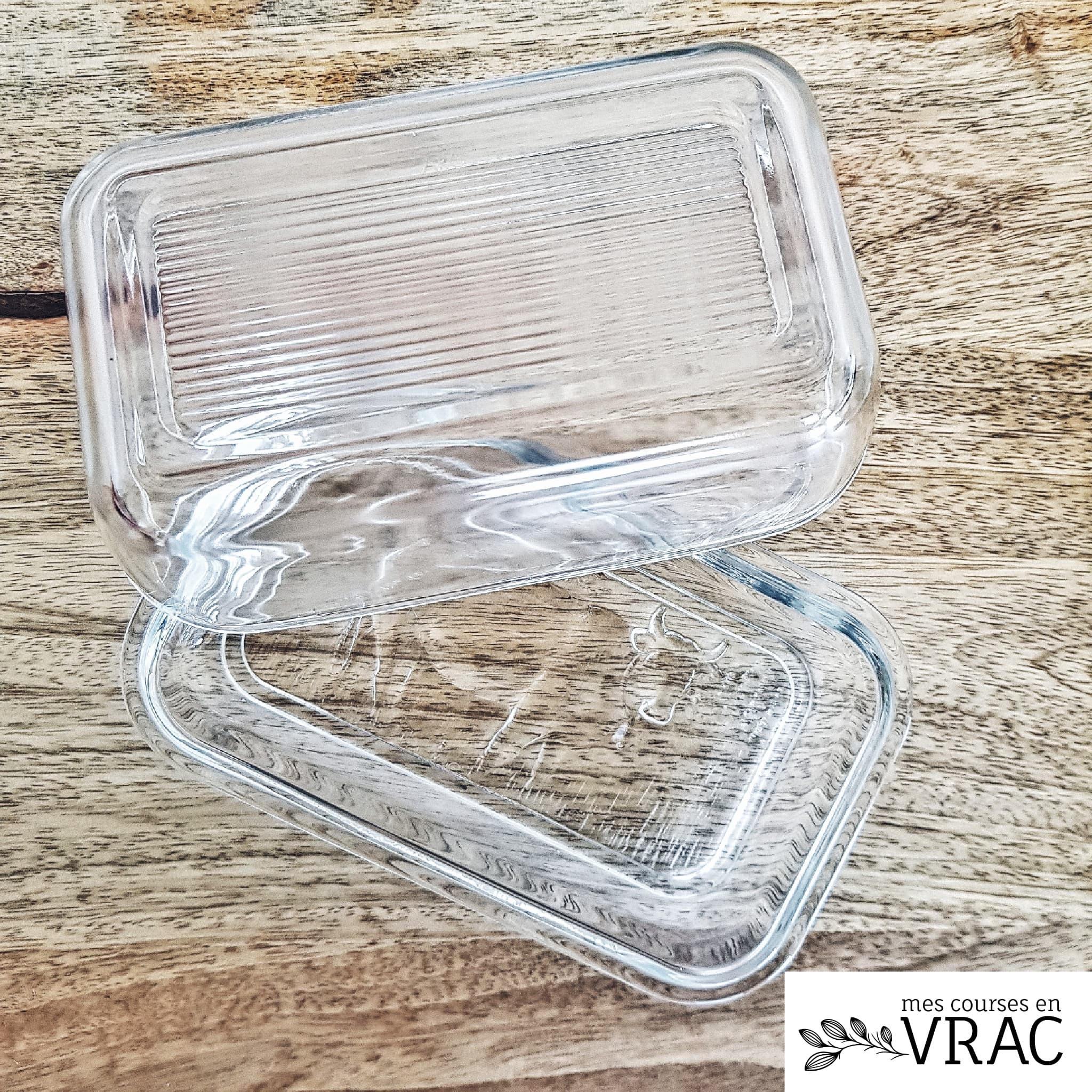 Beurrier en verre – motif vache