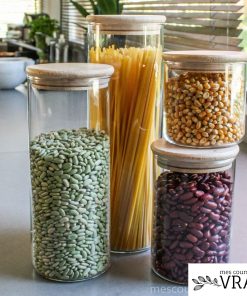 Bocaux en verre avec bouchon bois