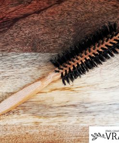 Brosse à cheveux ronde en poils de sanglier