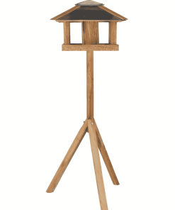 Mangeoire carrée en chêne avec silo