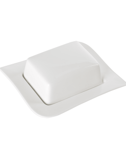Beurrier en porcelaine blanc