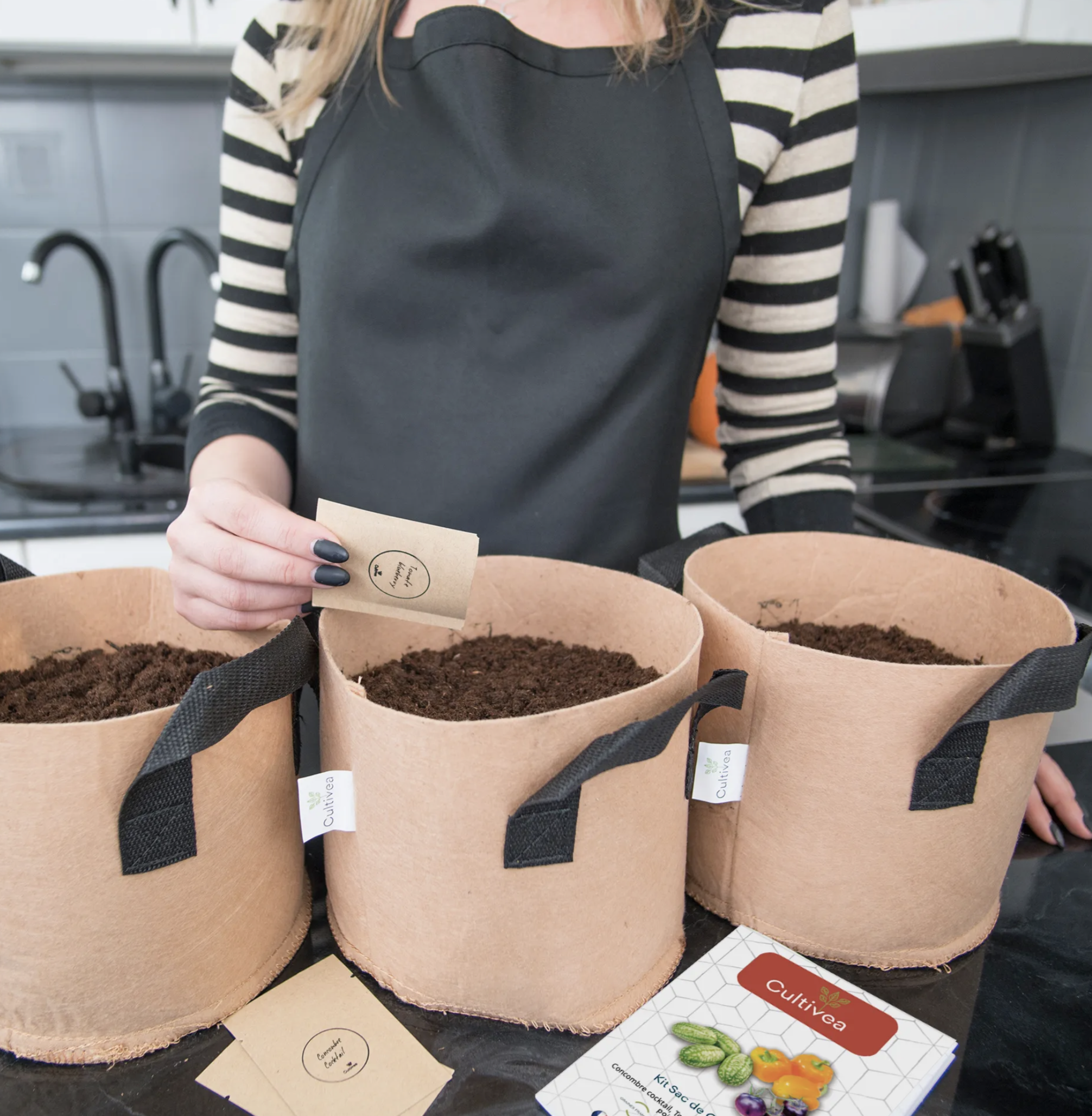 Kit sacs de culture BIO* (Concombre Cocktail, Tomate Blueberry, Mini Poivron) – Image 6