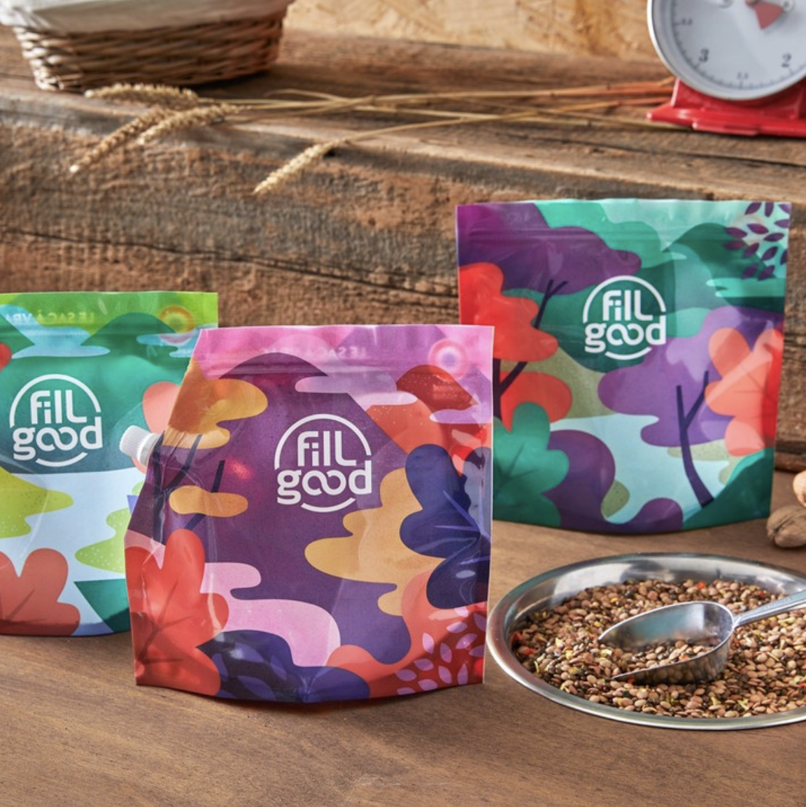 Lot de 3 sacs à vrac gradués réutilisables