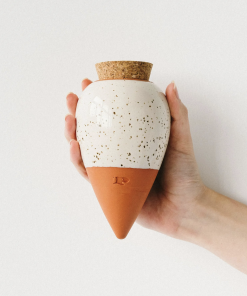 Olla pour arroser ses plantes de manière autonome – Blanche grainée – Pepin