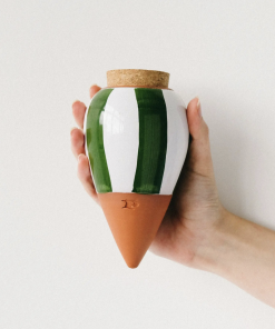 Olla pour arroser ses plantes de manière autonome – Rayée blanche et verte – Pepin