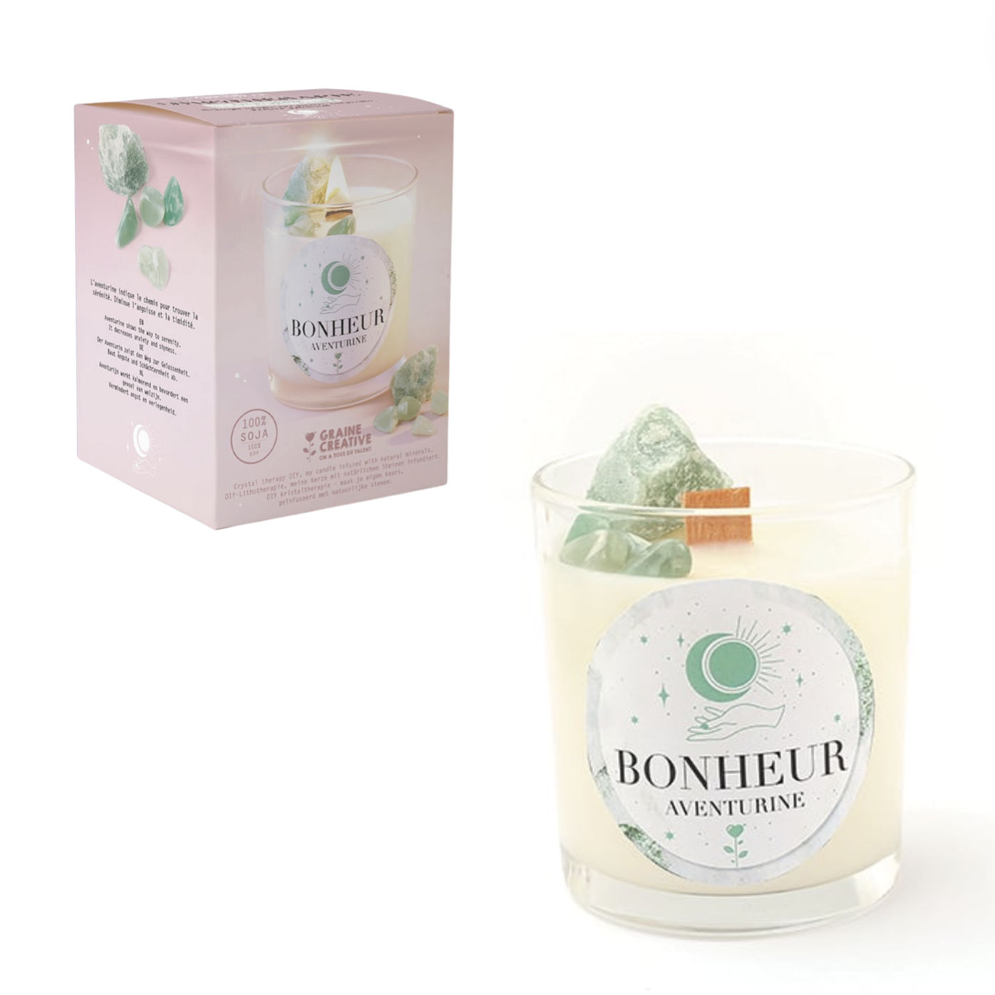Kit bougie DIY aventurine bonheur