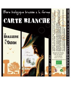Carte Blanche 33cl & 75cl – Bière Blanche 6,2% – La Brasserie de l&rsquo;Oudon – Méral (53)