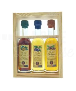 Coffret Bois 3 Liqueurs – Mignonnettes Elégance – 3x5cl