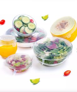 Lot de 5 couvercles étirables en silicone – ronds