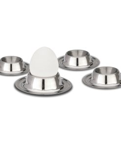 Lot de 4 coquetiers design en inox
