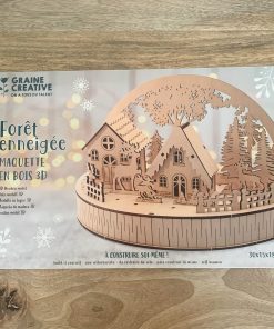 Maquette 3D en bois – Forêt enneigée