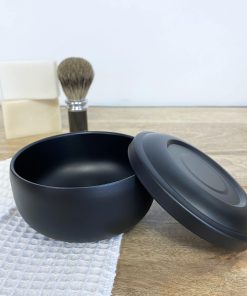 Bol de rasage en acier inoxydable noir