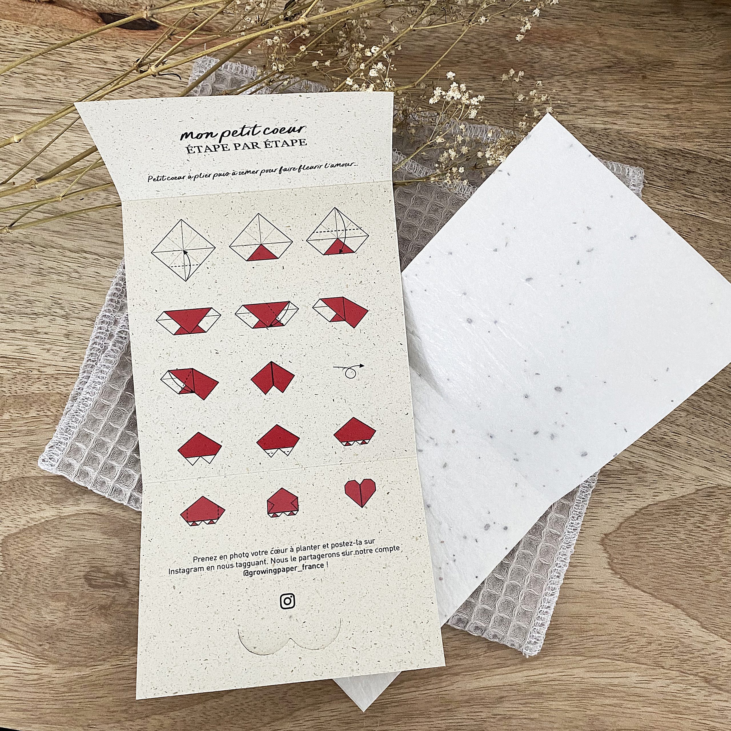 Carte origami ensemencée à planter – Mon petit coeur – Image 2