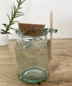 Pot à condiments en verre avec sa cuillère
