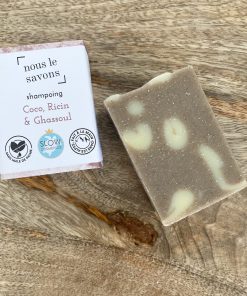 Shampoing solide coco, ricin et ghassoul