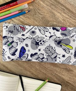 Trousse en tissu à colorier + 24 feutres et crayons