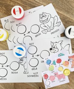 Coffret : J&rsquo;apprends à connaitre les couleurs avec la peinture et les doigts