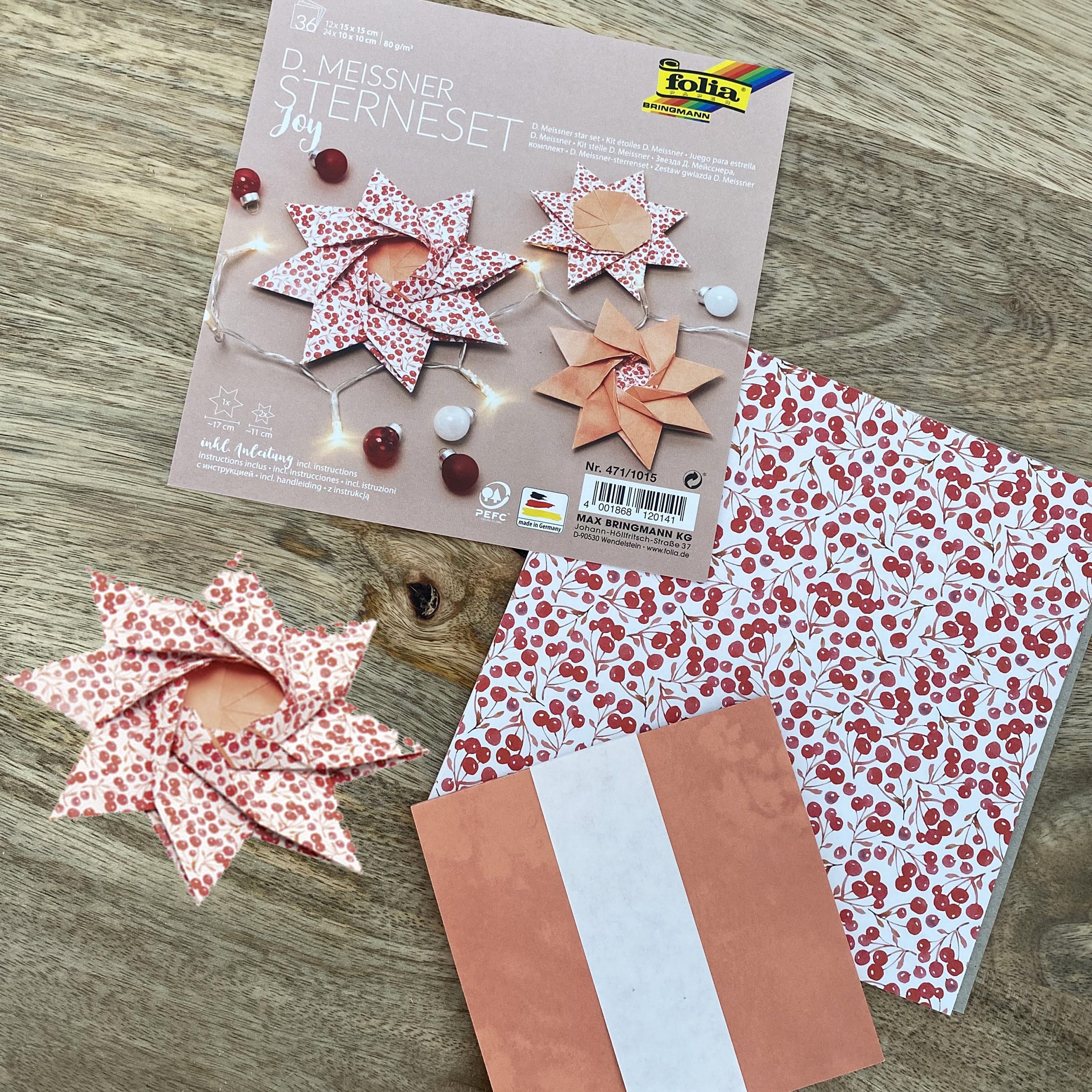 Kit d’étoiles en papier de Noël Joy à construir DIY
