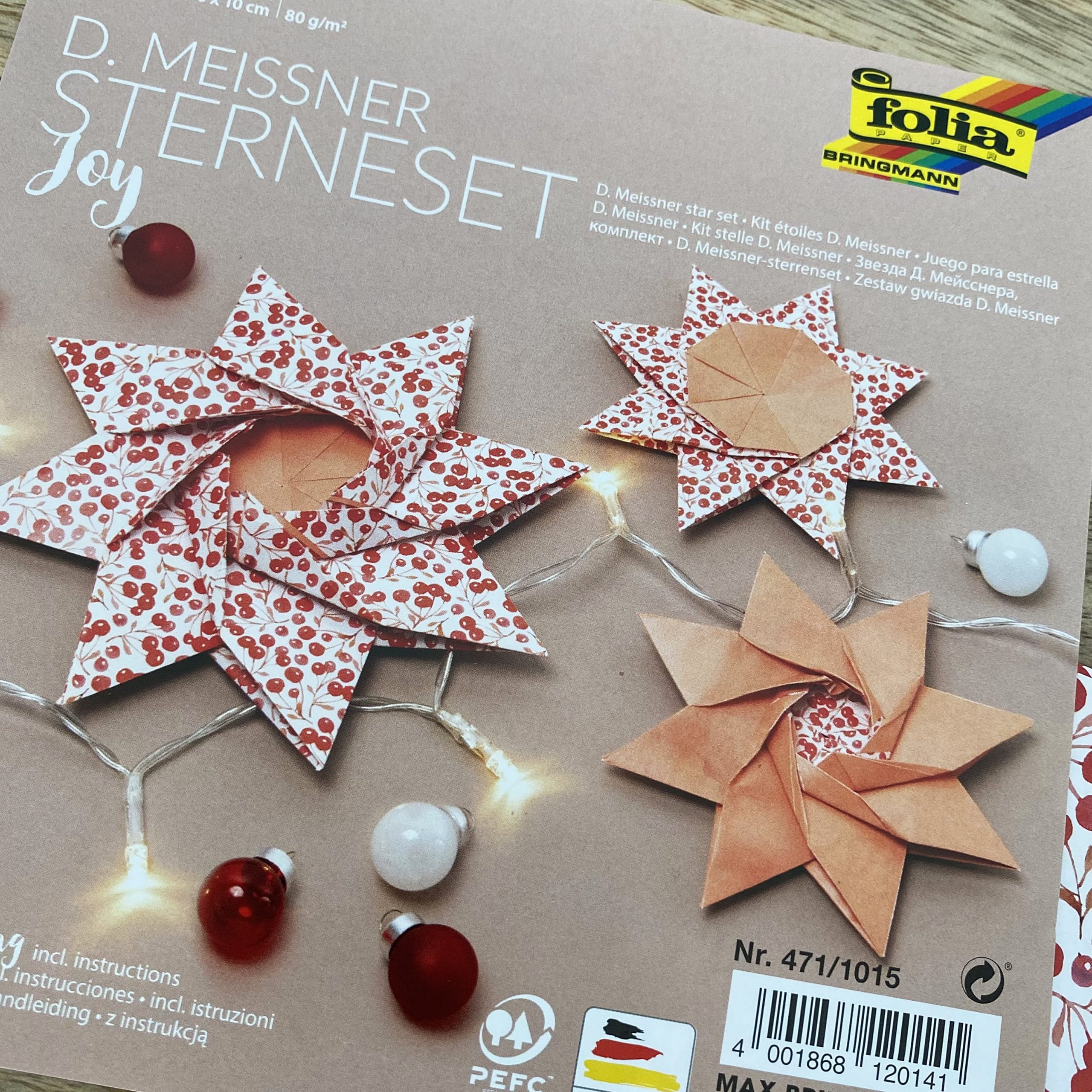 Kit d’étoiles en papier de Noël Joy à construir DIY – Image 2