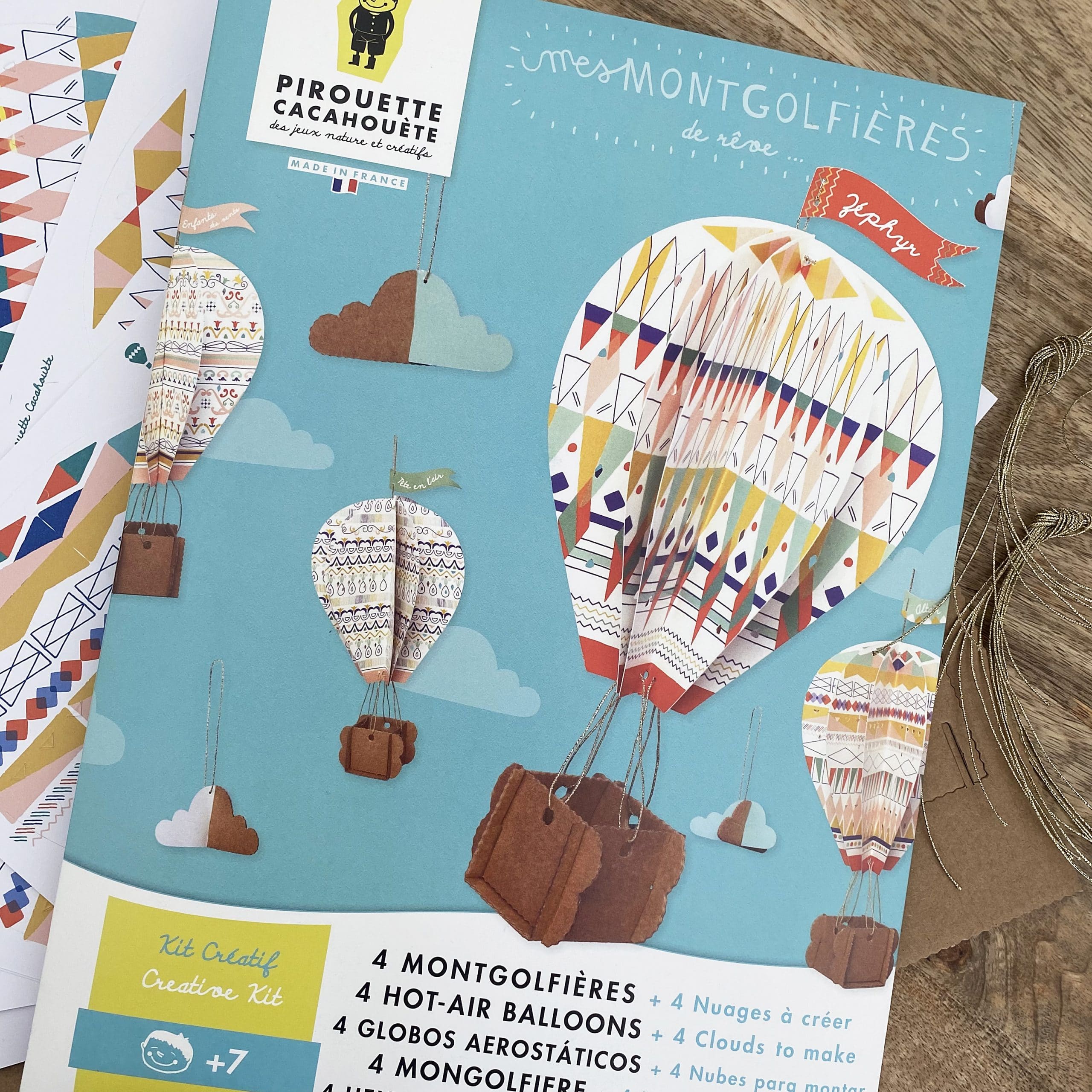 Kit créatif : 4 montgolfières et nuages à construire – Image 2