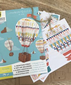 Kit créatif : 4 montgolfières et nuages à construire