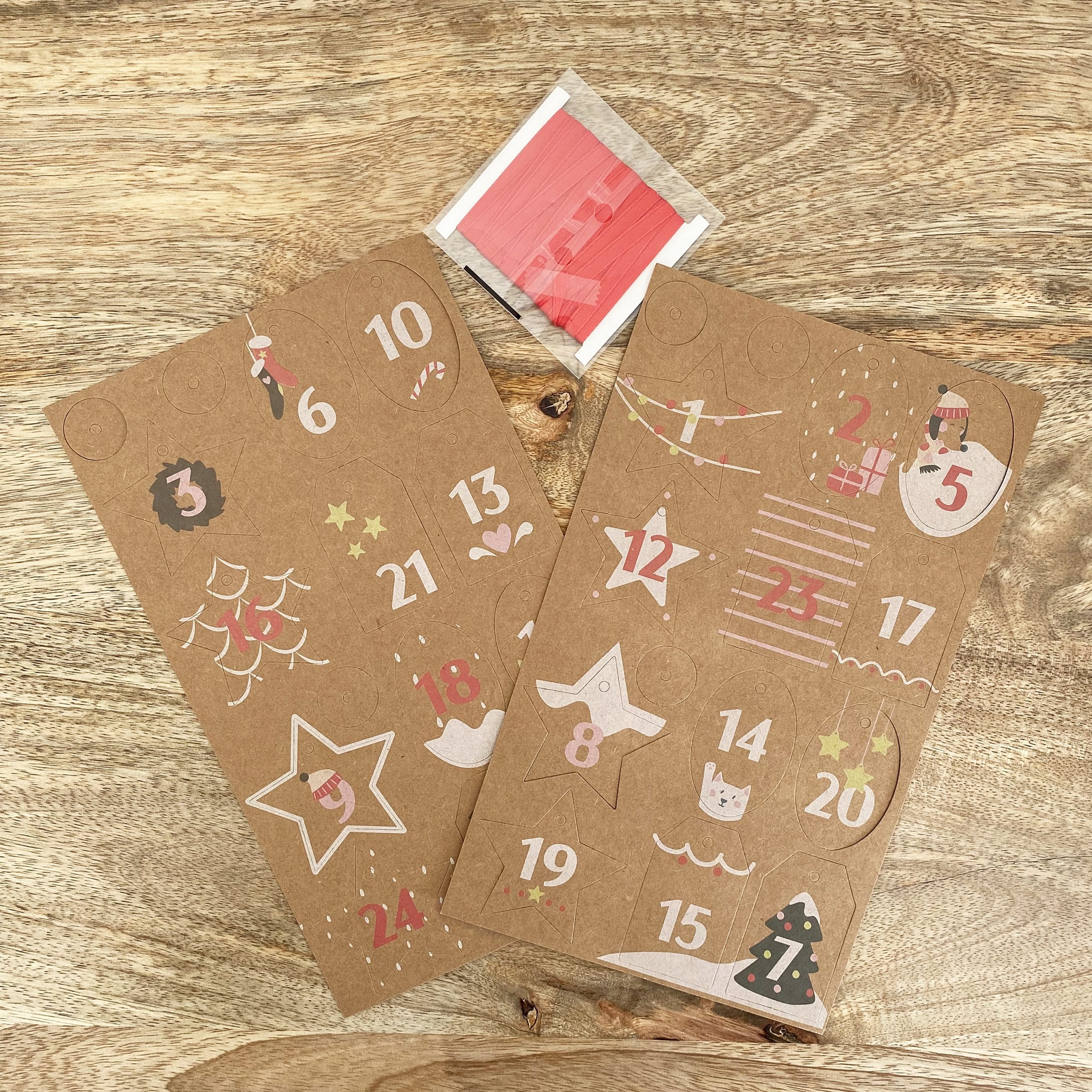 Kit pour faire son propre calendrier de l’avent – Maisonnettes en kraft – Image 5