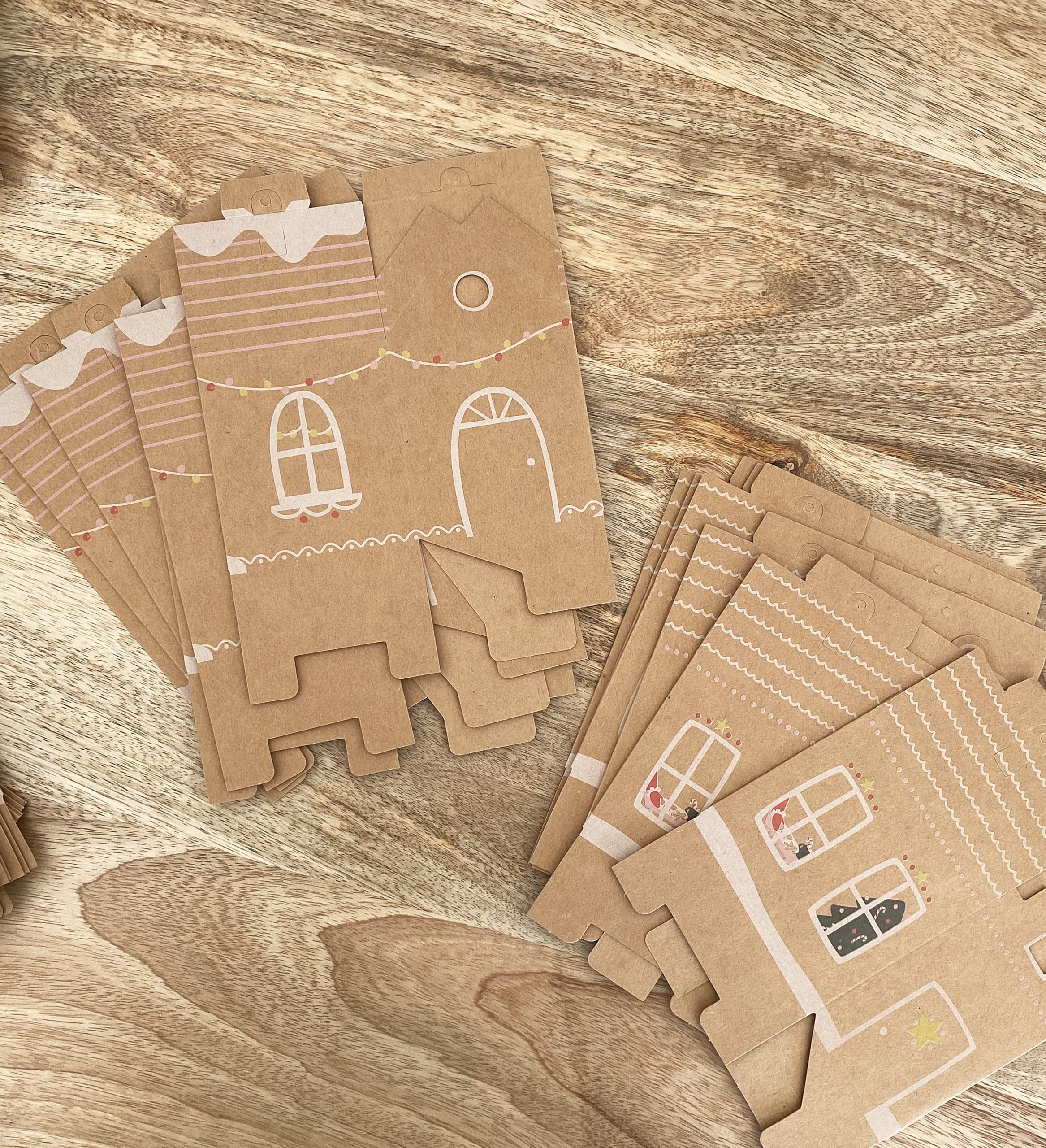 Kit pour faire son propre calendrier de l’avent – Maisonnettes en kraft – Image 3