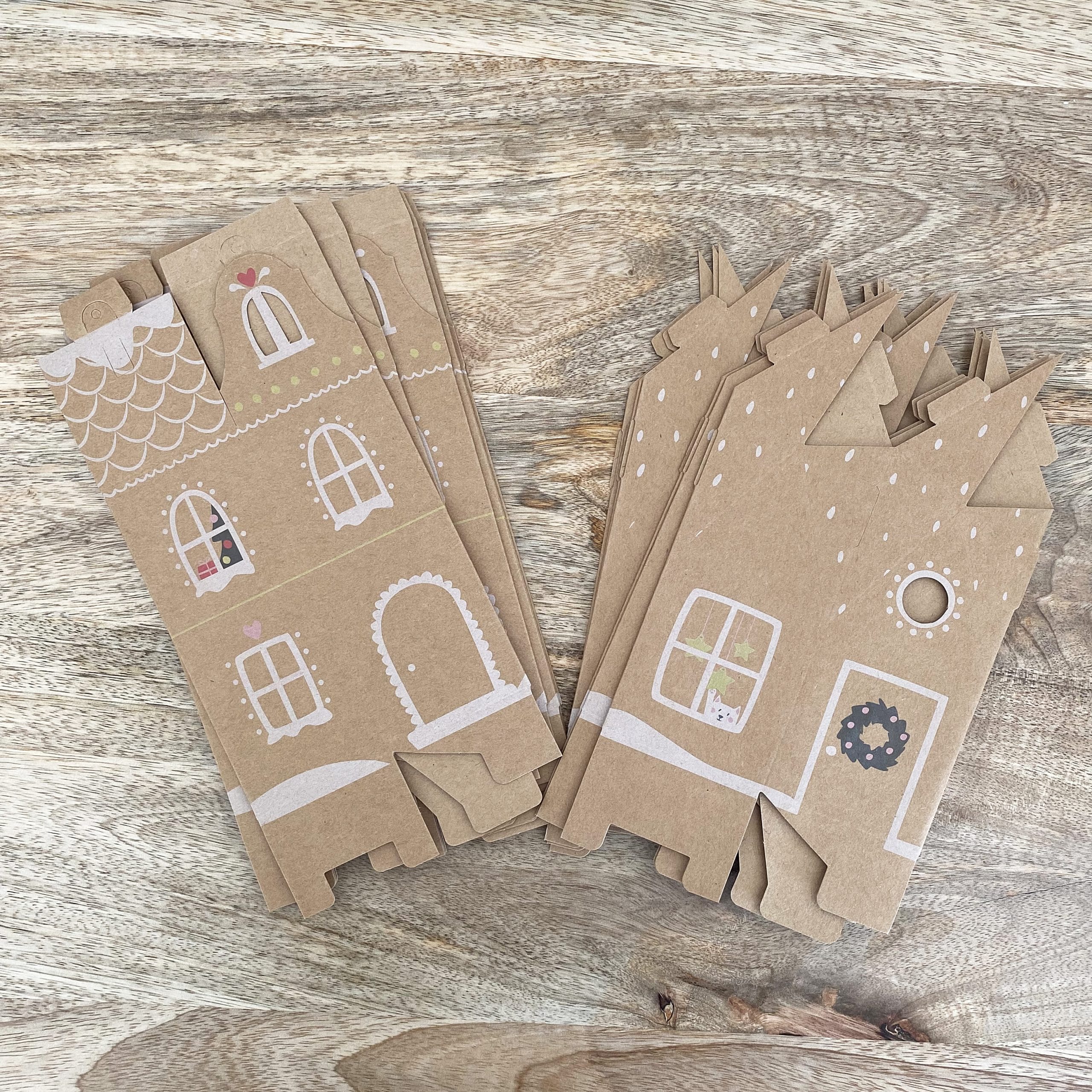 Kit pour faire son propre calendrier de l’avent – Maisonnettes en kraft – Image 4