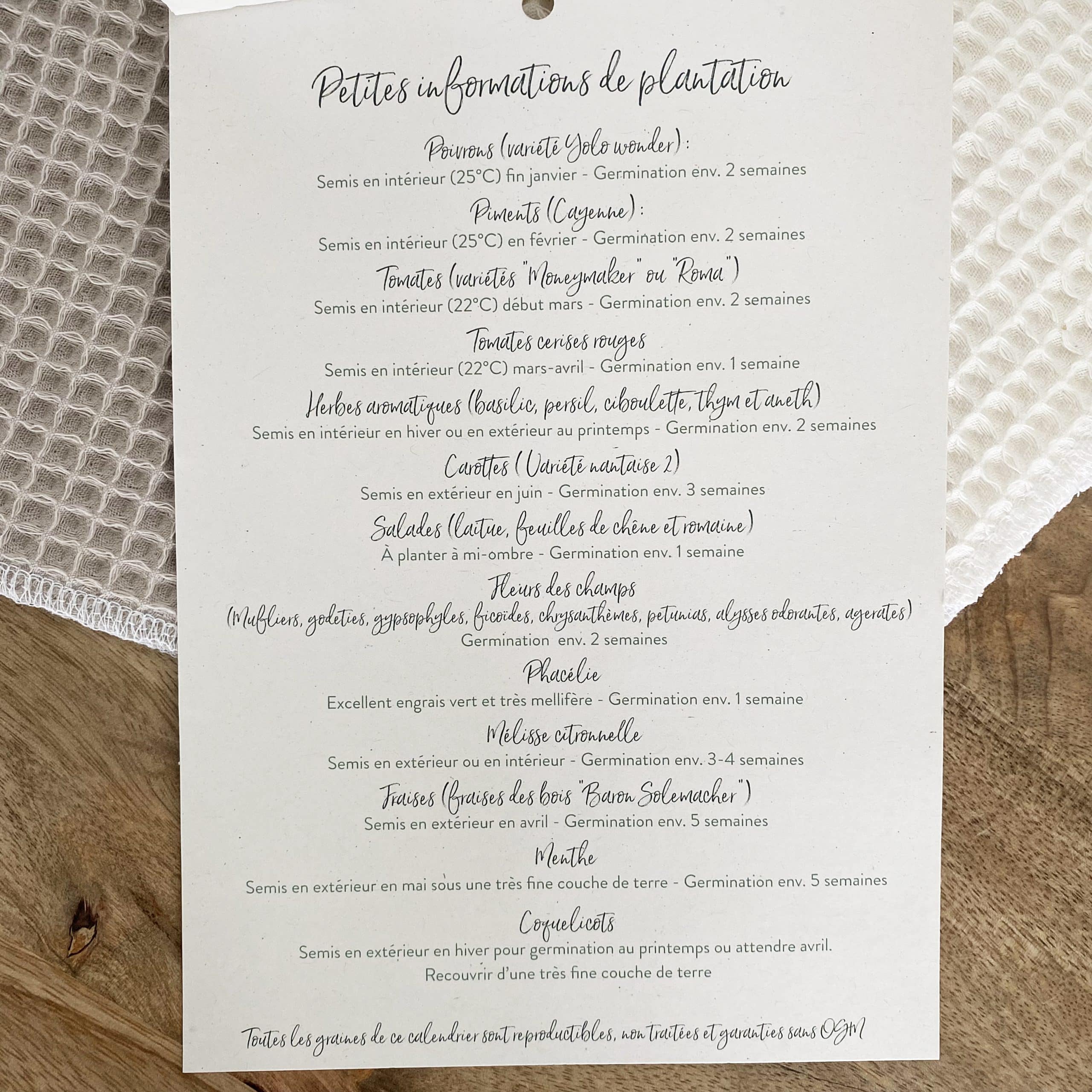 Calendrier ensemencé à planter 2024 Jardin – Format A5 – Image 4