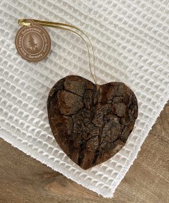 Suspension coeur en bois