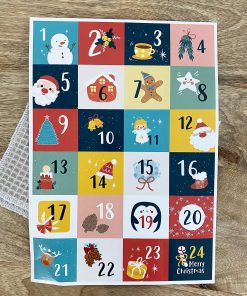 Planche de 24 stickers de l&rsquo;avent