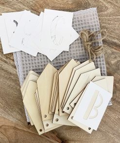 Guirlande 15 fanions en bois à décorer