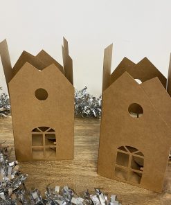 Kit créatif : Village de maisonnettes en kraft à construire