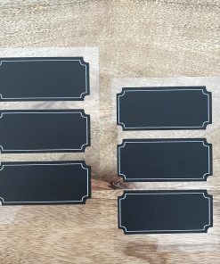Étiquettes ardoise pour bocaux 6,5 x 3 cm – Lot de 6